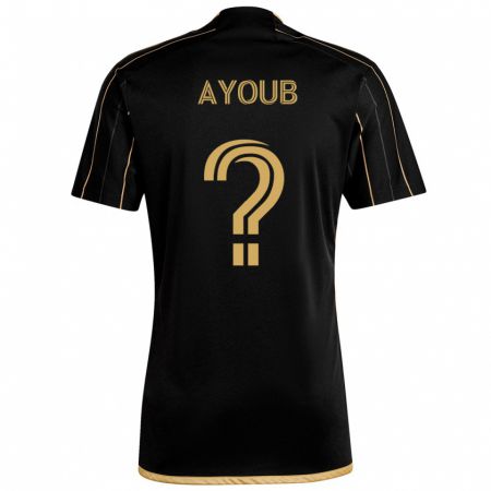 Kandiny Niño Camiseta Ryan Ayoub #0 Oro Negro 1ª Equipación 2024/25 La Camisa