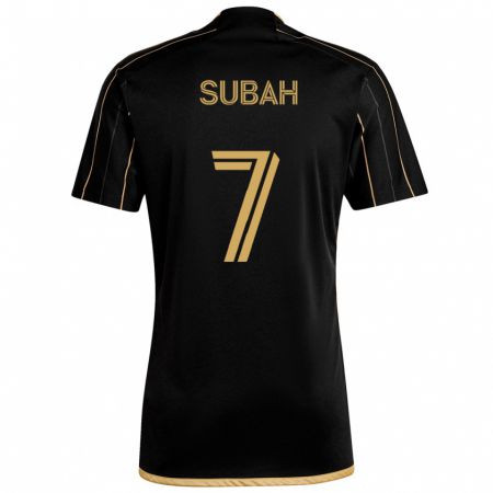 Kandiny Kinderen Yekeson Subah #7 Zwart Goud Thuisshirt Thuistenue 2024/25 T-Shirt België