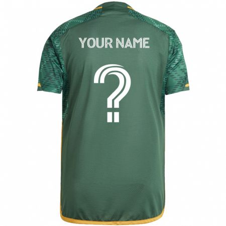 Kandiny Bambino Maglia Il Tuo Nome #0 Verde Arancione Kit Gara Home 2024/25 Maglietta