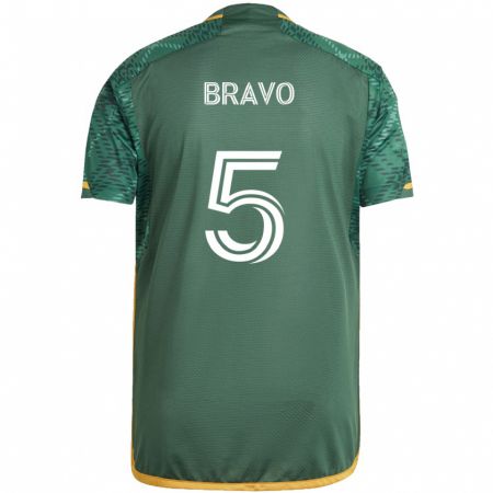 Kandiny Niño Camiseta Claudio Bravo #5 Verde Naranja 1ª Equipación 2024/25 La Camisa