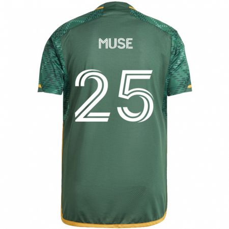 Kandiny Niño Camiseta Trey Muse #25 Verde Naranja 1ª Equipación 2024/25 La Camisa México