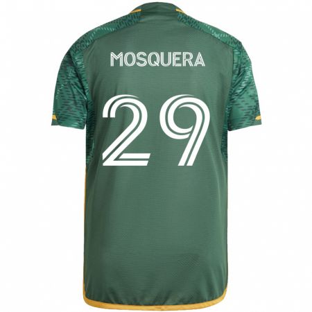 Kandiny Kinderen Juan Mosquera #29 Groen Oranje Thuisshirt Thuistenue 2024/25 T-Shirt België