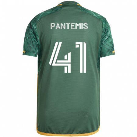 Kandiny Niño Camiseta James Pantemis #41 Verde Naranja 1ª Equipación 2024/25 La Camisa México