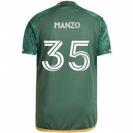 Kandiny Niño Camiseta Alexis Manzo #35 Verde Naranja 1ª Equipación 2024/25 La Camisa México