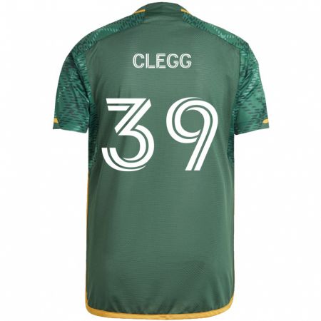 Kandiny Bambino Maglia Tyler Clegg #39 Verde Arancione Kit Gara Home 2024/25 Maglietta