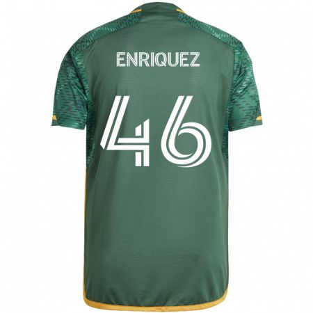 Kandiny Bambino Maglia Adolfo Enriquez #46 Verde Arancione Kit Gara Home 2024/25 Maglietta