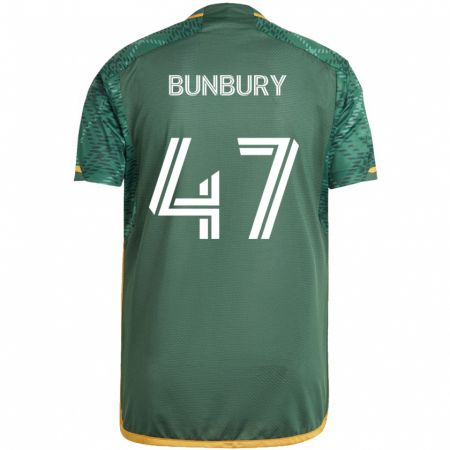 Kandiny Kinderen Mataeo Bunbury #47 Groen Oranje Thuisshirt Thuistenue 2024/25 T-Shirt