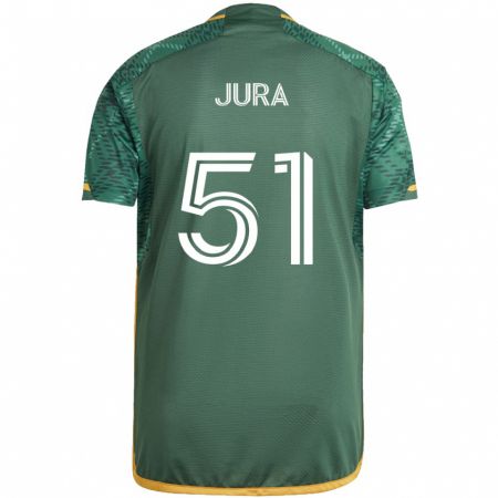 Kandiny Bambino Maglia Sawyer Jura #51 Verde Arancione Kit Gara Home 2024/25 Maglietta