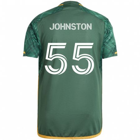 Kandiny Kinderen Malcolm Johnston #55 Groen Oranje Thuisshirt Thuistenue 2024/25 T-Shirt België