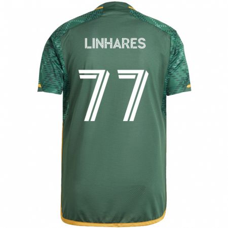 Kandiny Kinder Kyle Linhares #77 Grün Orange Heimtrikot Trikot 2024/25 T-Shirt Österreich