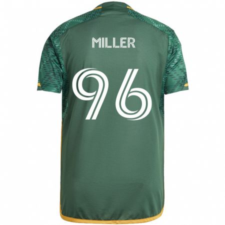 Kandiny Kinderen Carver Miller #96 Groen Oranje Thuisshirt Thuistenue 2024/25 T-Shirt België