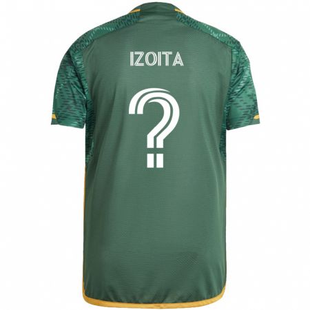 Kandiny Niño Camiseta Eric Izoita #0 Verde Naranja 1ª Equipación 2024/25 La Camisa México