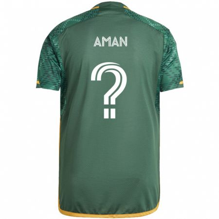 Kandiny Bambino Maglia Cole Aman #0 Verde Arancione Kit Gara Home 2024/25 Maglietta