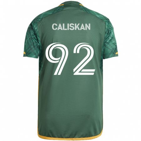 Kandiny Niño Camiseta Noel Caliskan #92 Verde Naranja 1ª Equipación 2024/25 La Camisa