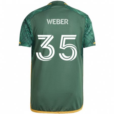 Kandiny Bambino Maglia Tristan Weber #35 Verde Arancione Kit Gara Home 2024/25 Maglietta