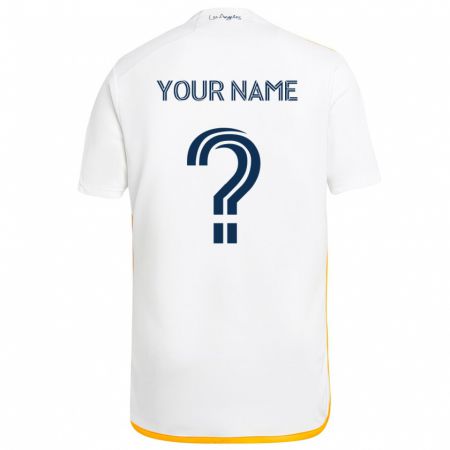 Kandiny Bambino Maglia Il Tuo Nome #0 Bianco Giallo Kit Gara Home 2024/25 Maglietta