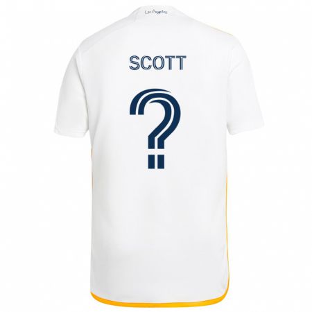 Kandiny Kinderen Brady Scott #0 Wit Geel Thuisshirt Thuistenue 2024/25 T-Shirt