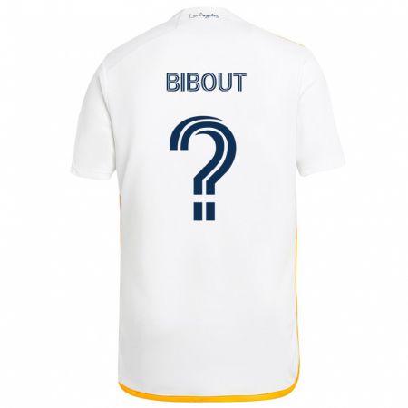 Kandiny Niño Camiseta Aaron Bibout #0 Blanco Amarillo 1ª Equipación 2024/25 La Camisa