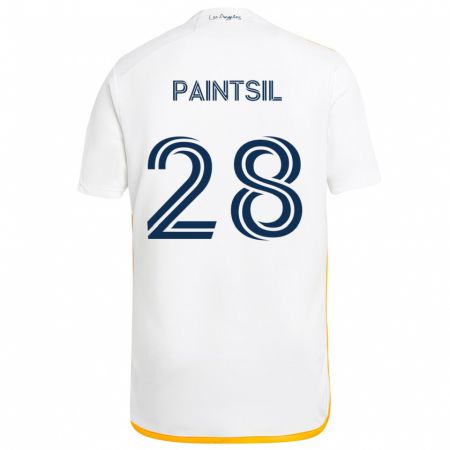 Kandiny Niño Camiseta Joseph Paintsil #28 Blanco Amarillo 1ª Equipación 2024/25 La Camisa México