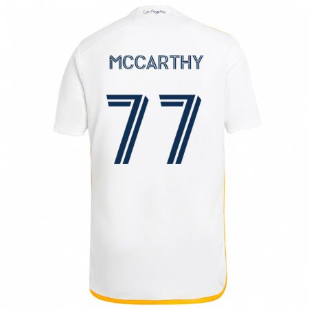 Kandiny Niño Camiseta John Mccarthy #77 Blanco Amarillo 1ª Equipación 2024/25 La Camisa