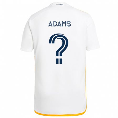 Kandiny Niño Camiseta Lucca Adams #0 Blanco Amarillo 1ª Equipación 2024/25 La Camisa México