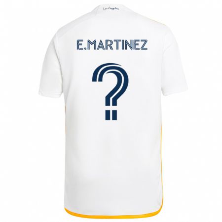 Kandiny Niño Camiseta Enrique Martinez #0 Blanco Amarillo 1ª Equipación 2024/25 La Camisa México