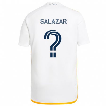 Kandiny Niño Camiseta Enrique Salazar #0 Blanco Amarillo 1ª Equipación 2024/25 La Camisa México