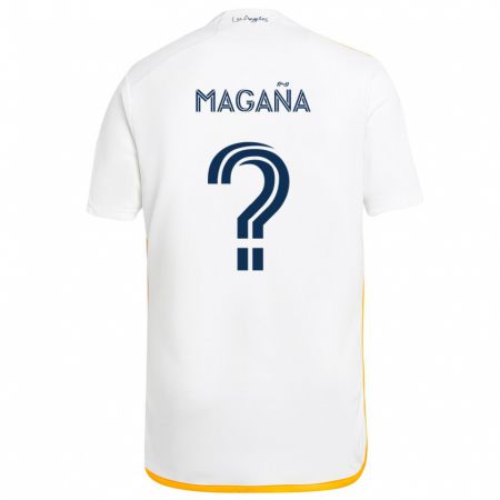 Kandiny Bambino Maglia Jose Magaña #0 Bianco Giallo Kit Gara Home 2024/25 Maglietta