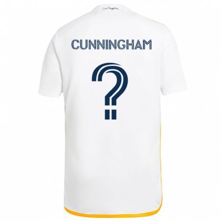 Kandiny Bambino Maglia Joaquin Cunningham #0 Bianco Giallo Kit Gara Home 2024/25 Maglietta