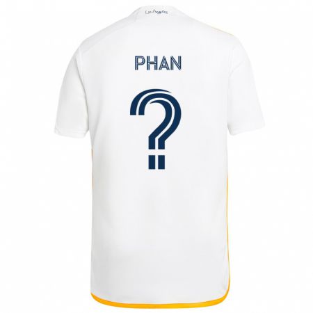 Kandiny Niño Camiseta Brett Phan #0 Blanco Amarillo 1ª Equipación 2024/25 La Camisa