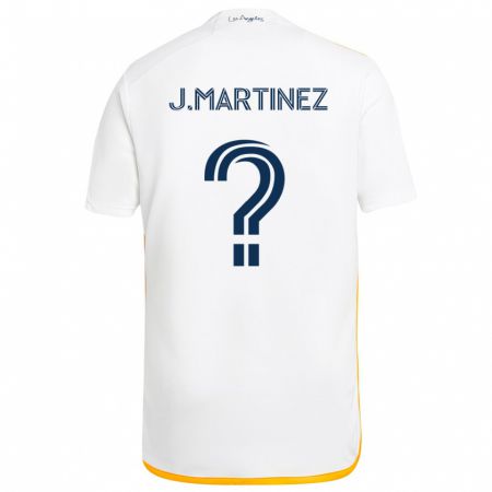 Kandiny Niño Camiseta Juan Martinez #0 Blanco Amarillo 1ª Equipación 2024/25 La Camisa