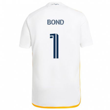 Kandiny Niño Camiseta Jonathan Bond #1 Blanco Amarillo 1ª Equipación 2024/25 La Camisa