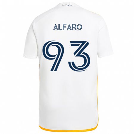 Kandiny Niño Camiseta Tony Alfaro #93 Blanco Amarillo 1ª Equipación 2024/25 La Camisa México