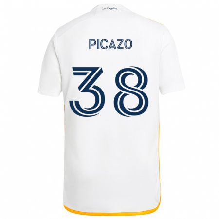 Kandiny Bambino Maglia Axel Picazo #38 Bianco Giallo Kit Gara Home 2024/25 Maglietta