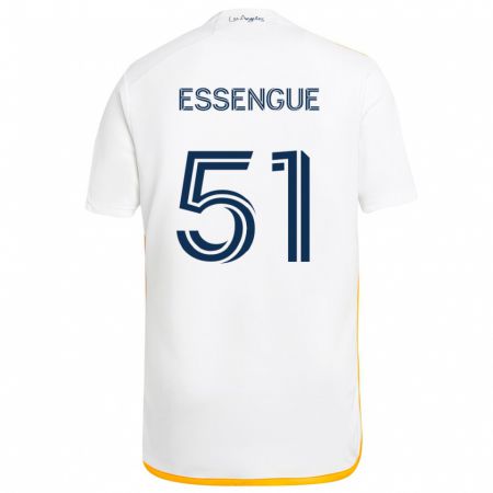 Kandiny Niño Camiseta Ascel Essengue #51 Blanco Amarillo 1ª Equipación 2024/25 La Camisa