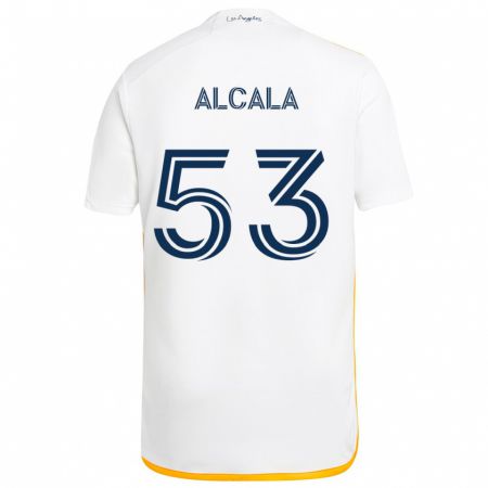 Kandiny Bambino Maglia Álex Alcalá #53 Bianco Giallo Kit Gara Home 2024/25 Maglietta