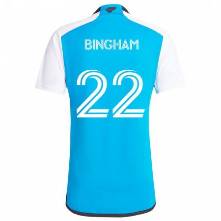 Kandiny Bambino Maglia David Bingham #22 Blu Bianco Kit Gara Home 2024/25 Maglietta