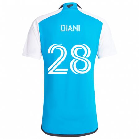 Kandiny Niño Camiseta Djibril Diani #28 Azul Blanco 1ª Equipación 2024/25 La Camisa