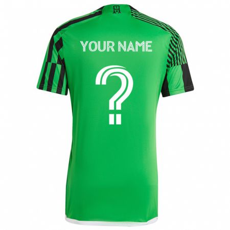 Kandiny Bambino Maglia Il Tuo Nome #0 Verde Nero Kit Gara Home 2024/25 Maglietta