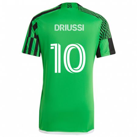 Kandiny Kinderen Sebastián Driussi #10 Groen Zwart Thuisshirt Thuistenue 2024/25 T-Shirt