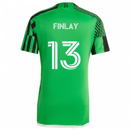 Kandiny Kinder Ethan Finlay #13 Grün Schwarz Heimtrikot Trikot 2024/25 T-Shirt Österreich