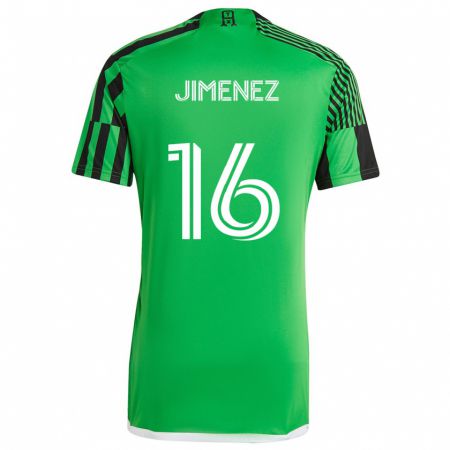 Kandiny Niño Camiseta Héctor Jiménez #16 Verde Negro 1ª Equipación 2024/25 La Camisa México