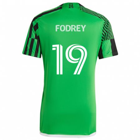 Kandiny Kinderen Cj Fodrey #19 Groen Zwart Thuisshirt Thuistenue 2024/25 T-Shirt