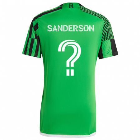 Kandiny Bambino Maglia Spencer Sanderson #0 Verde Nero Kit Gara Home 2024/25 Maglietta