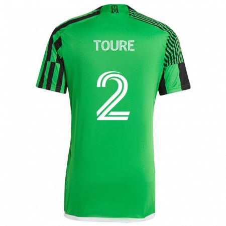 Kandiny Bambino Maglia Cheick Touré #2 Verde Nero Kit Gara Home 2024/25 Maglietta