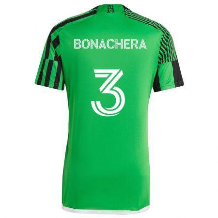 Kandiny Bambino Maglia Rubén Bonachera #3 Verde Nero Kit Gara Home 2024/25 Maglietta