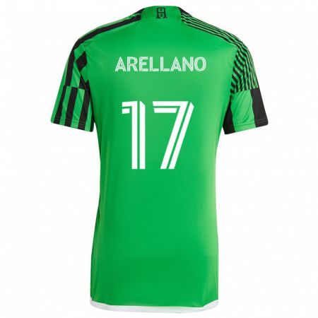 Kandiny Kinderen Bryan Arellano #17 Groen Zwart Thuisshirt Thuistenue 2024/25 T-Shirt België