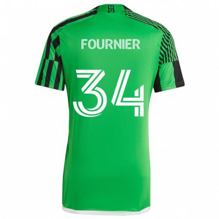 Kandiny Bambino Maglia Drake Fournier #34 Verde Nero Kit Gara Home 2024/25 Maglietta