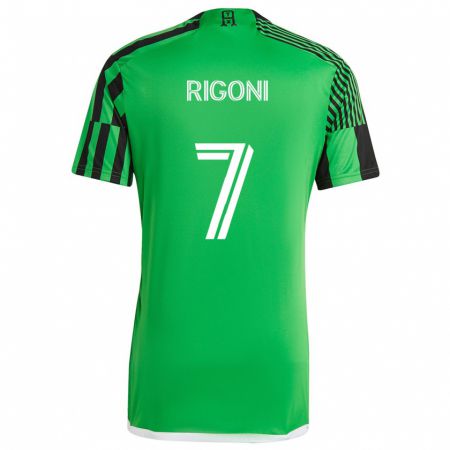 Kandiny Kinderen Emiliano Rigoni #7 Groen Zwart Thuisshirt Thuistenue 2024/25 T-Shirt België