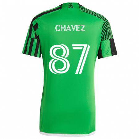 Kandiny Kinder Alfonso Ocampo-Chávez #87 Grün Schwarz Heimtrikot Trikot 2024/25 T-Shirt Österreich